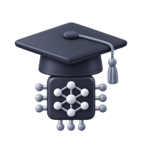 3D AI and digital marketing education icon