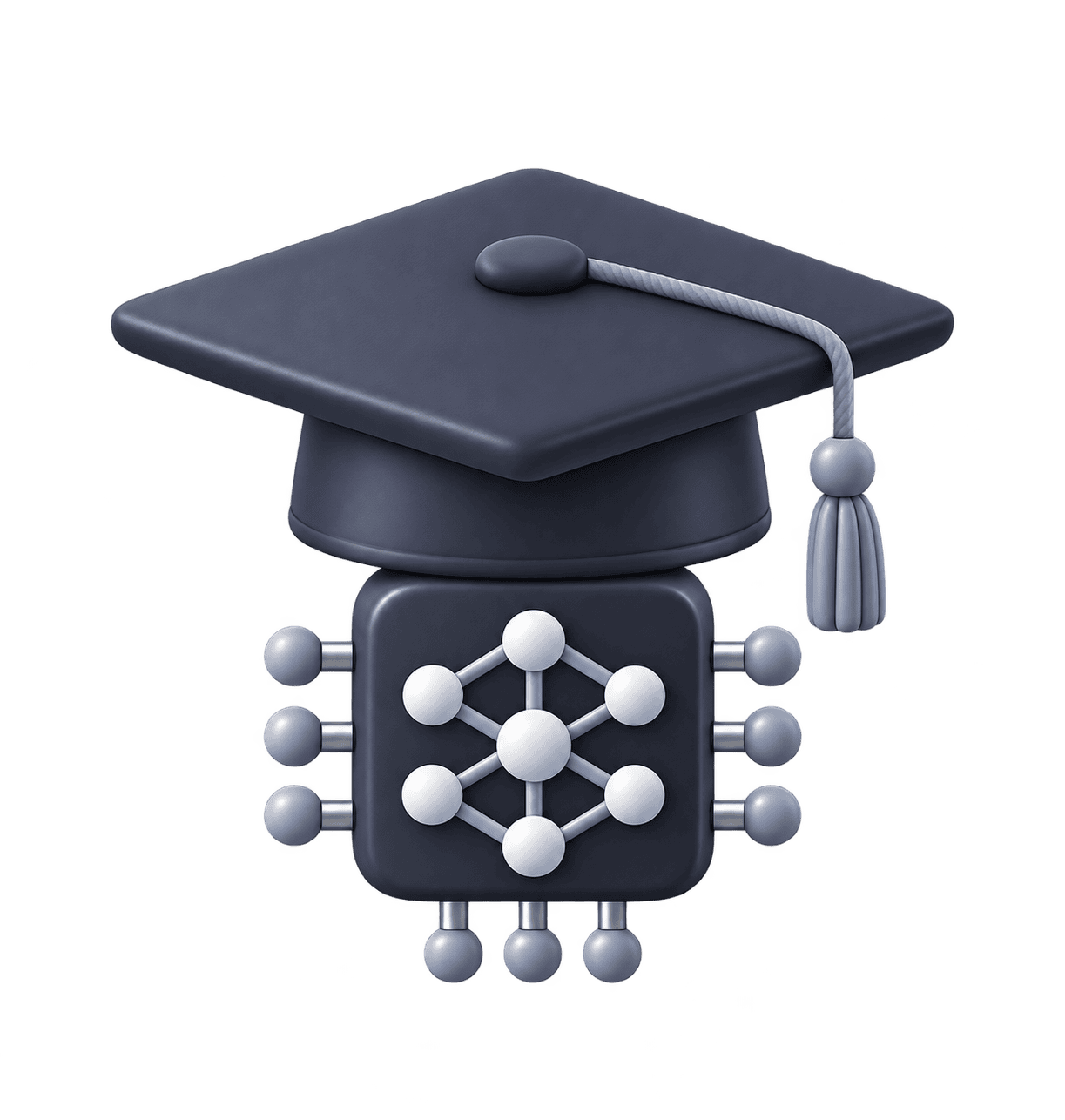 3D AI and digital marketing education icon