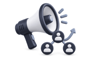 3D social media strategy icon