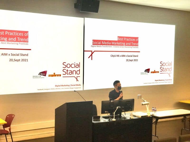Students attending the social media marketing lecture at City University of Hong Kong