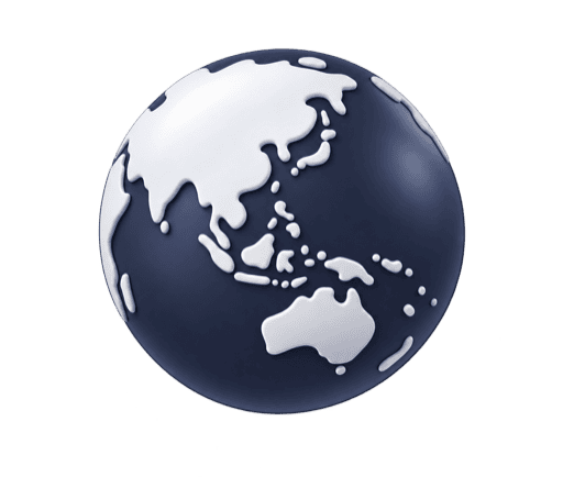 3D APAC globe icon