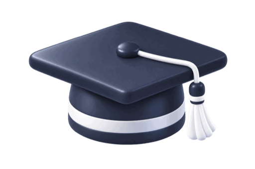 3D graduation cap icon