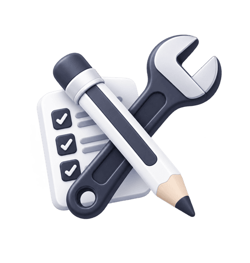 3D hands-on tools icon