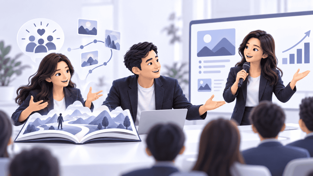 Storytelling training and presentation training compared in a corporate workshop